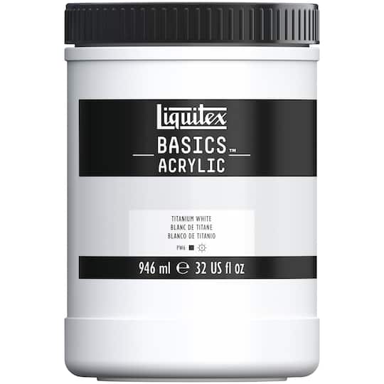 6 Pack: Liquitex® BASICS Titan White Acrylic Paint Jar, 32oz.